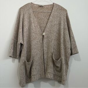 J. Jill Pure Jill Linen Blend Cardigan L Oversized  Dolman 3/4 Sleeve Lagenlook